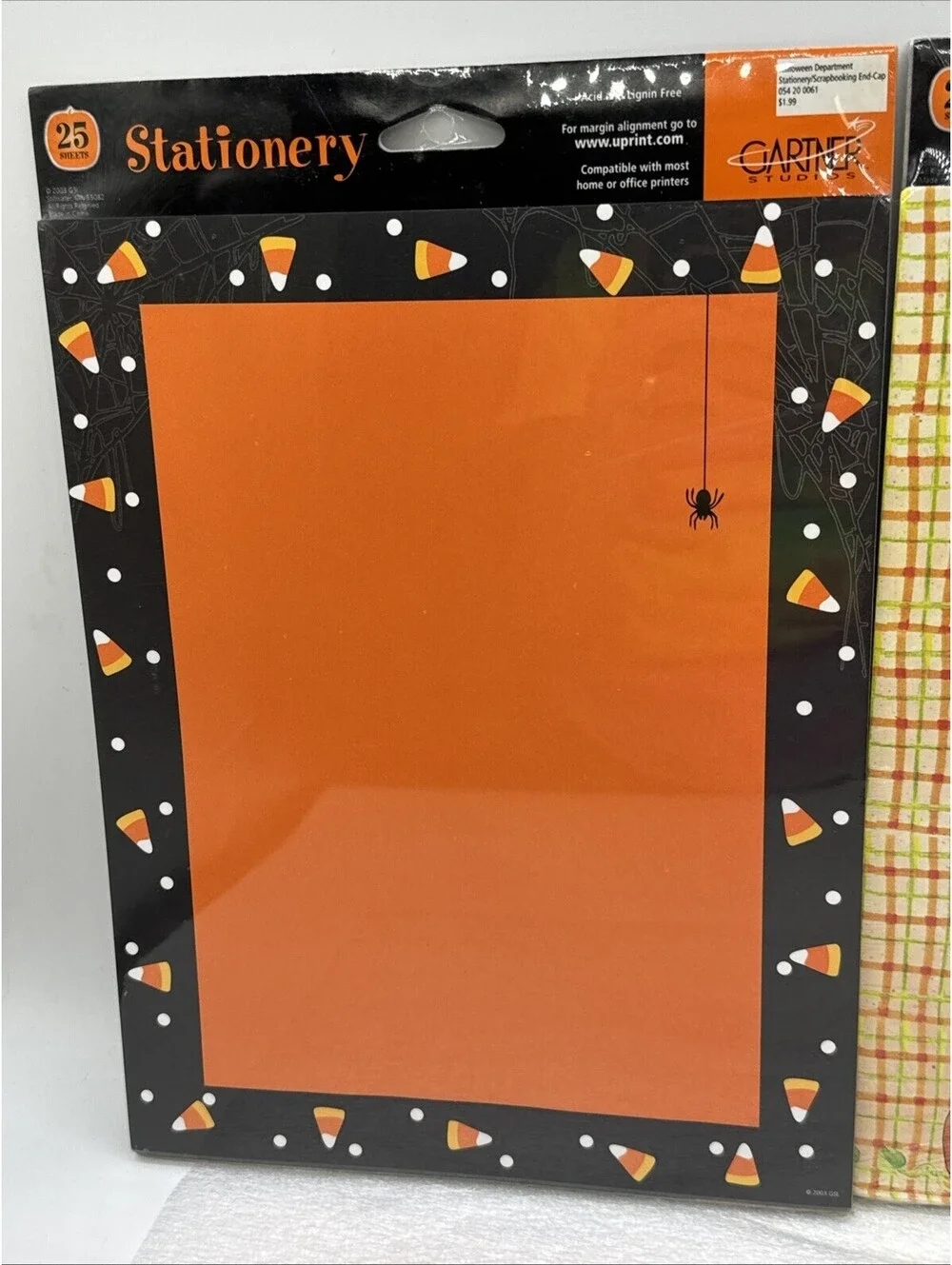 2 Halloween Stationary Gartner Studios 8.5x11” Paper Packs 50pc Candy Corn 2003